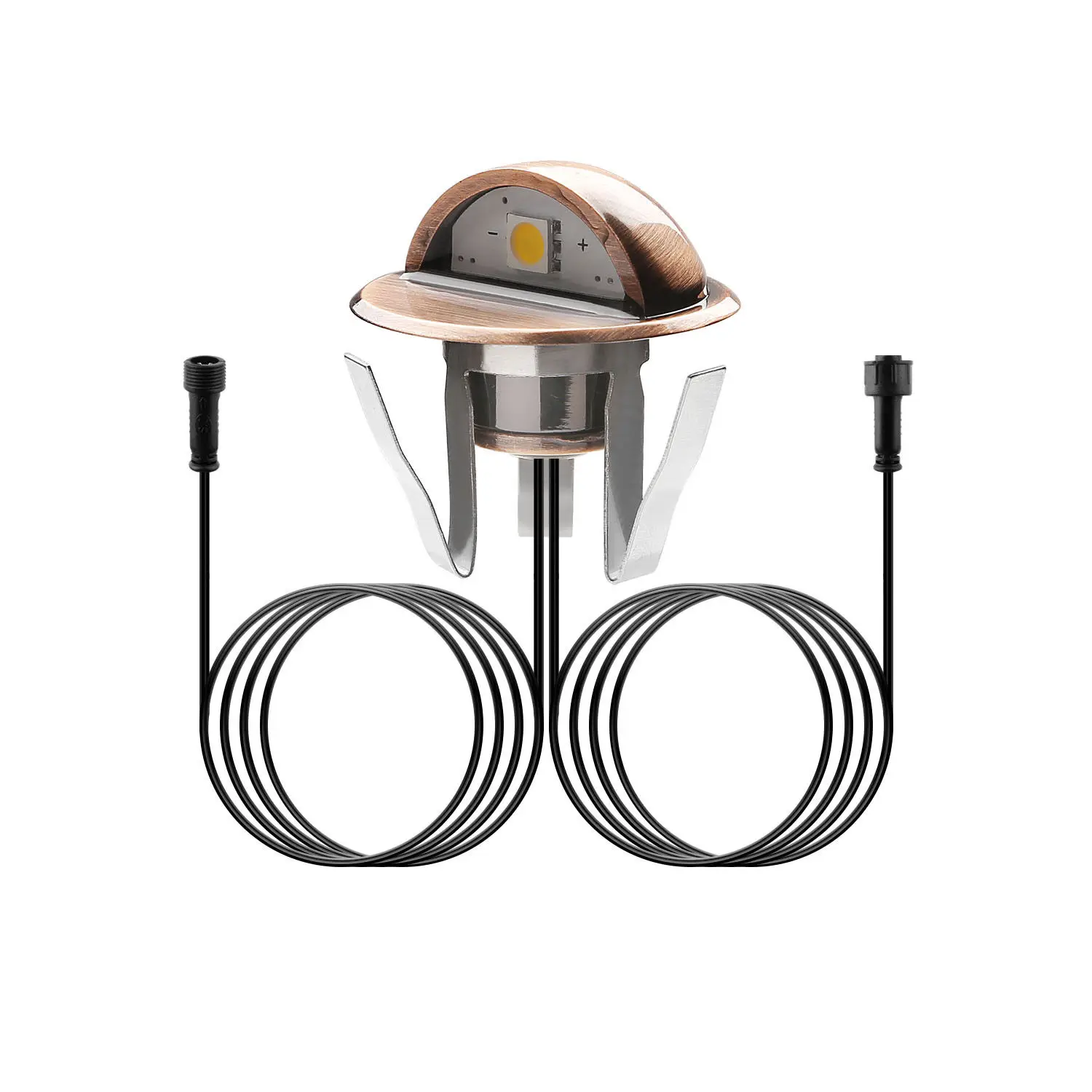 Lámpara LED de pared para jardín y terraza, Kit de iluminación para valla de escalera, barandilla, párpado de media luna, bajo voltaje, 35mm, 12V, IP65, 50 unids/lote