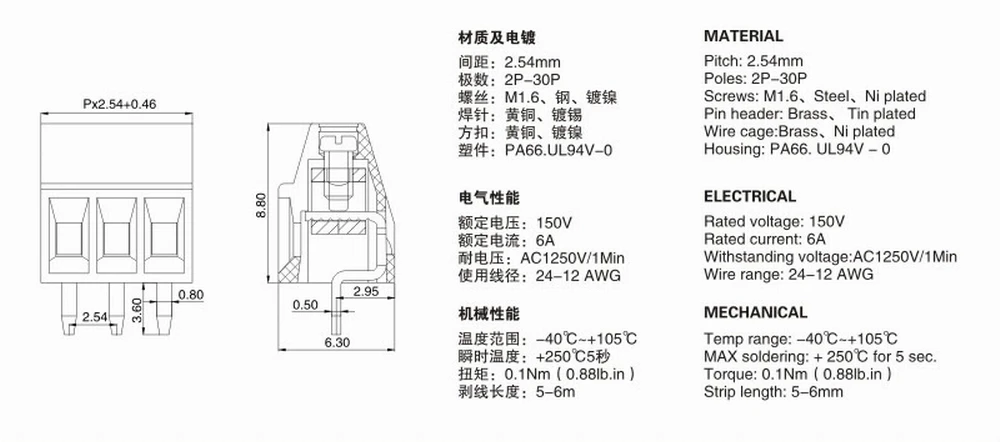 E-Simpo PCB Screw Terminal Block Connector Assortment Kit, 2.54mm 3.81mm 5.08mm 7.62mm 2P 3P 8Valuesx10PC Total 80pcs CE UL Rohs