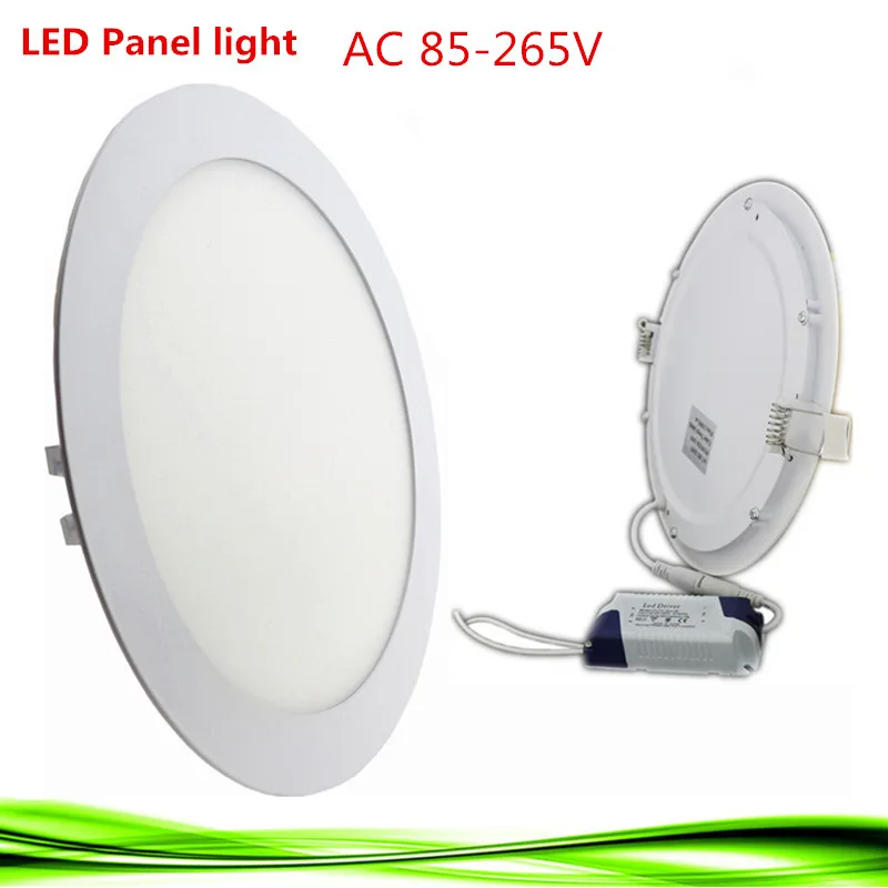 

1X Ultra thin Led Panel lamp bulb light Downlight 3W 6W 9W 12W 15W 18W lampada Round LED Ceiling Recessed Light AC 110V 220V