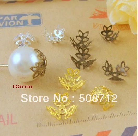 Free shipping!!2000pcs/lot 9mm antique filigree bronze bead caps Lead and nickel free fit 10mm beads