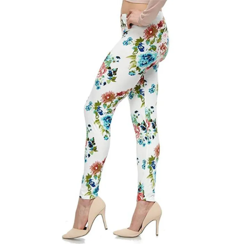 YRRETY-Leggings de algodón para mujer, pantalones informales con estampado Floral, grafiti, suaves, a la moda