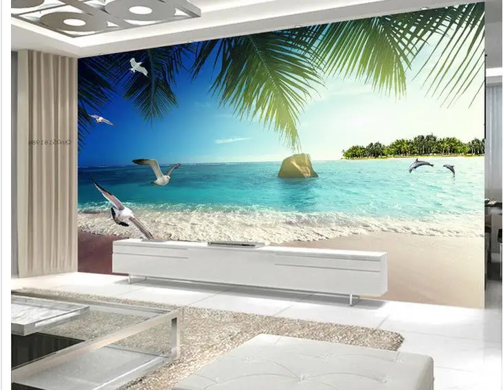 3d wallpaper for room Dolphin Bay Lovers Seaview Wall Decorative Paintings living 3d wallpaper photo wall murals wallpaper