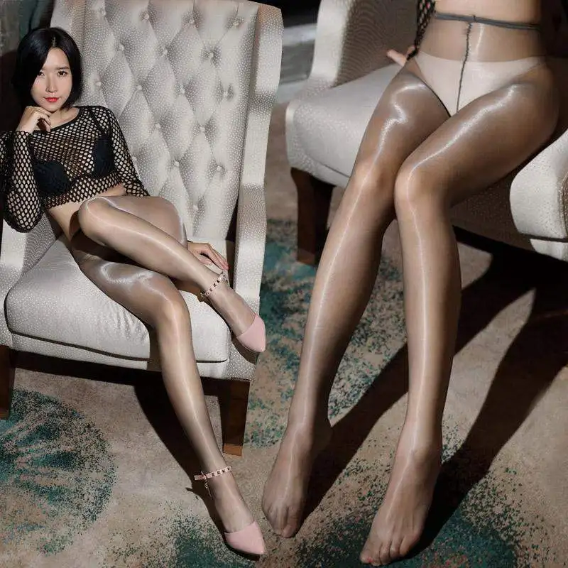 

Ultra Thin 1D Sexy Tights Oil Shiny Open Crotch Stockings For Women High Waist See Through Pantyhose Gloss Smoothly Medias