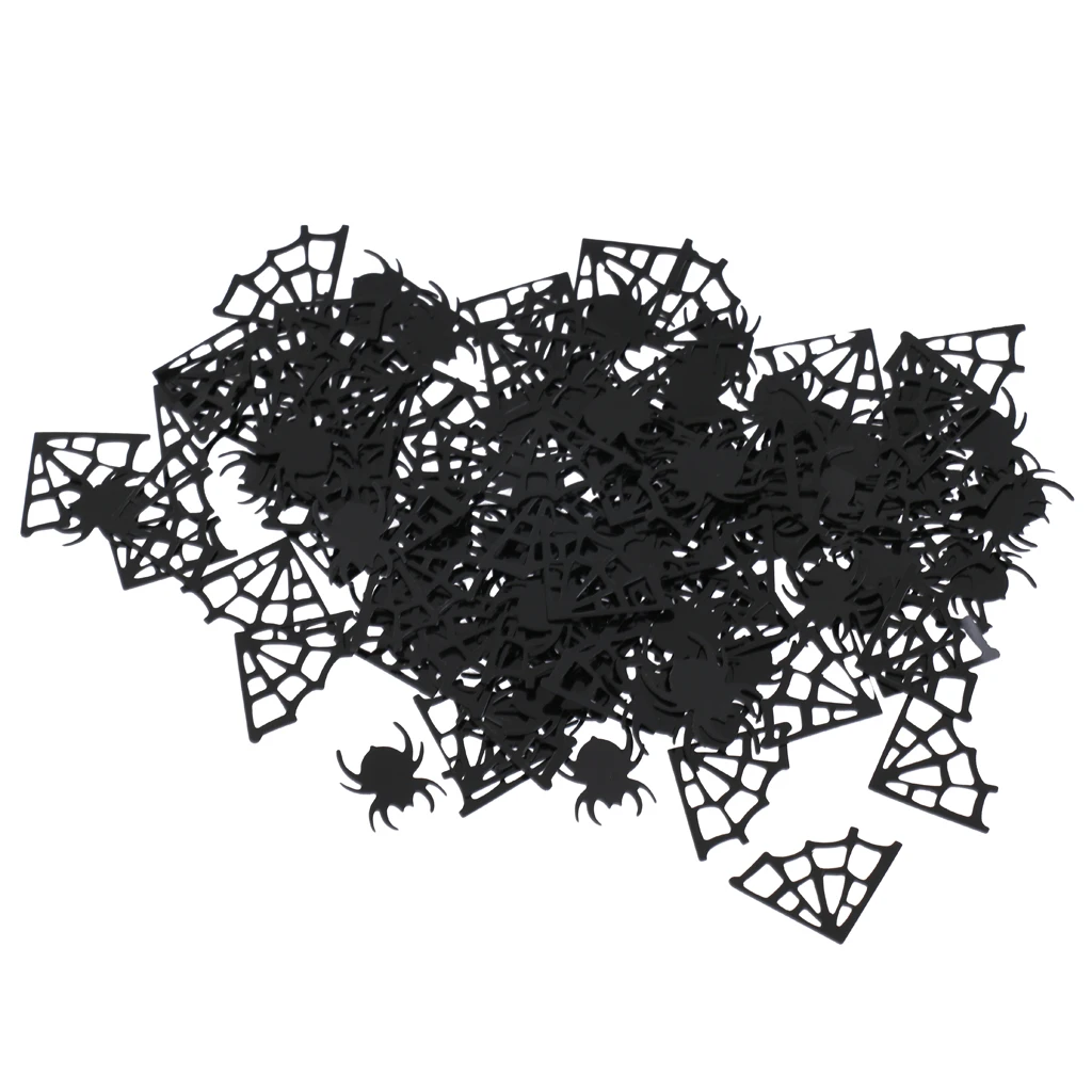 Spider Webs Spider Table Confetti Taburan Dekorasi Pesta Halloween Hitam 15G