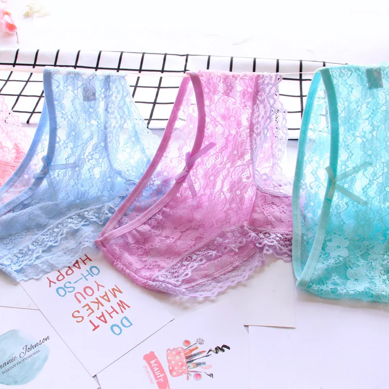New 5pcs/lot Underwear Women Panties Lace Briefs Girls Sexy Lingeries Cueca Calcinhas Ropa Interior Femenina Shorts Underpants
