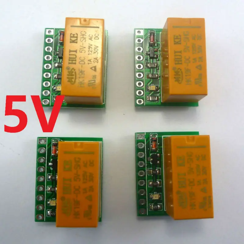 4 Pcs DR21B01 Mini Ultra-light 1 Channel  DPDT Efficient Relay Board For Motor reversing Polarity Reversal HK19F DC5V PCB Module