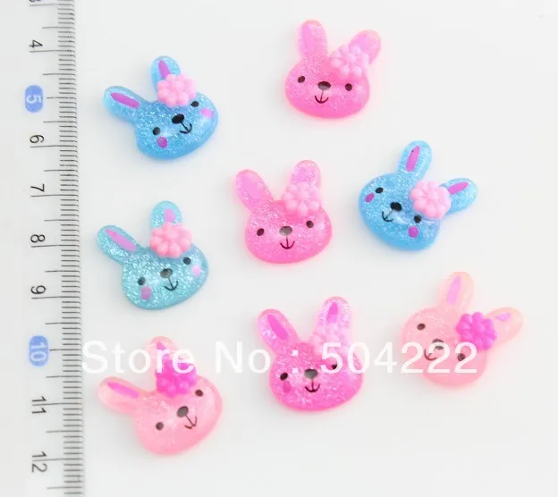 

Набор из 250 шт Блестящий кролик Ассорти милый кабошон из смолы для Kawaii Decoden DIY Projects-SZ0383 D25