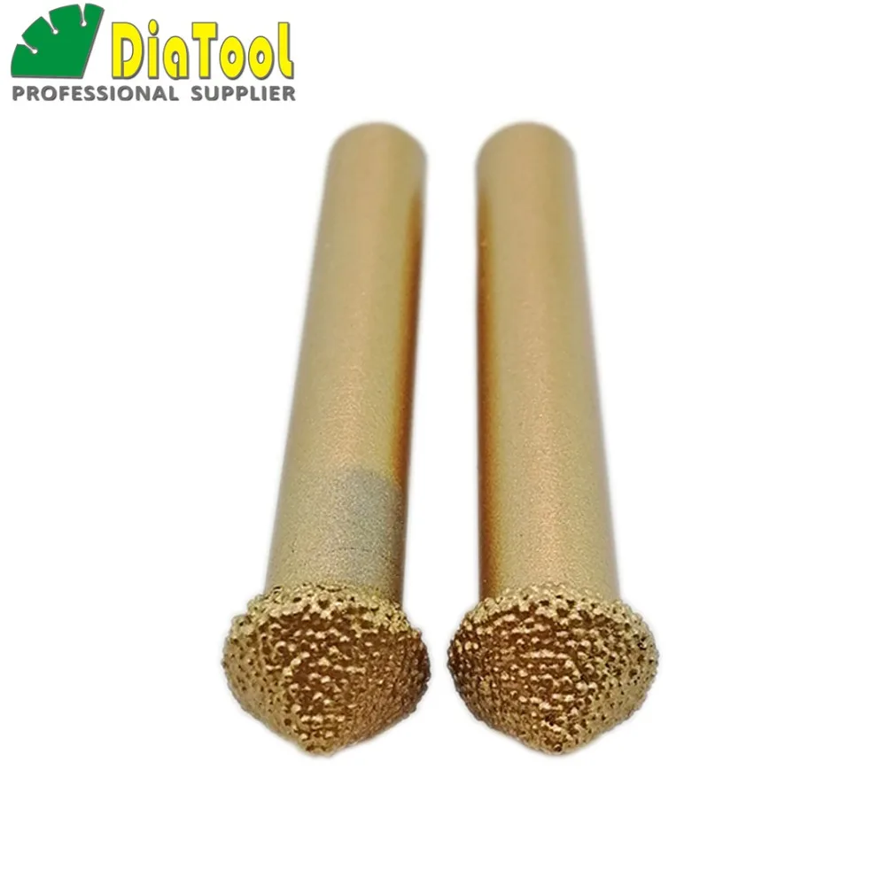 DIATOOL 2PCS CNC Vakuum Gelötete Diamant Gravur Bits, 3D Carving Werkzeuge, 90 Grad, schaft 8mm, CNC Werkzeuge