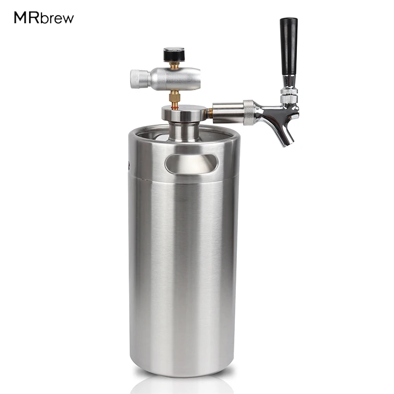 

3.6L mini growler spears Beer Spear with Tap Faucet with CO2 Injector Premium +3.6L Mini Keg Beer Growler