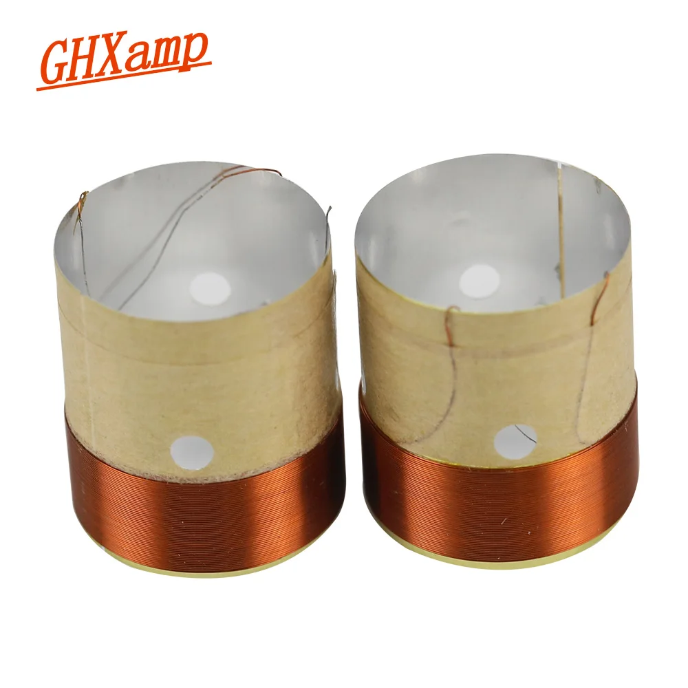 GHXAMP 25.5MM Core BASS Voice Coil 8ohm White Aluminum With Sound Air Outlet Hole For 4 INCH -10 INCH Speaker Repair DIY 1 Pairs 