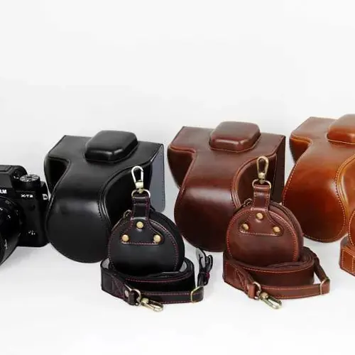 (에서 선박 us) Fujifilm XT2 XT3 XT-2 XT3 XT-3 카메라 어깨 스트랩 PU 가죽 카메라 케이스 가방 커버