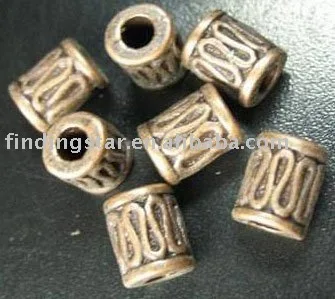 FREE SHIPPING 210pcs Antiqued copper plt wire curved tube spacer bead A48C