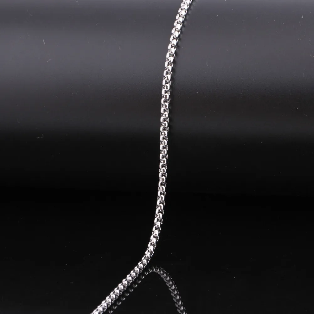 Naszyjnik łańcuch dla mężczyzn 60cm długi naszyjnik 3mm szeroki naszyjnik dla mężczyzn SilverTitanium łańcuch z ogniwami stalowymi naszyjniki mężczyzn — zdjęcie 6