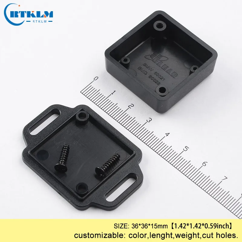 36X36X15mm Wall-mounted diy project plastic enclosure abs plastic project case black small junction box