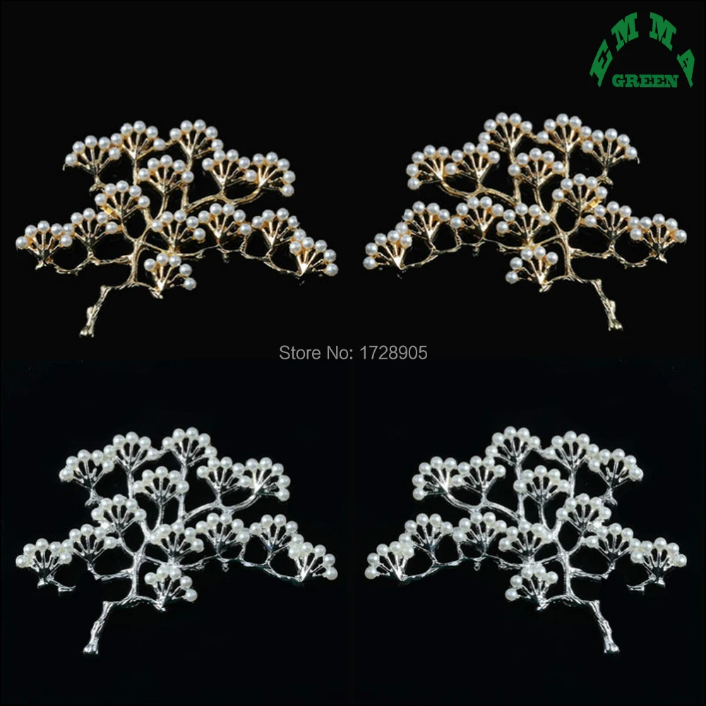 metal charms for jewelry making Pendants Pine Tree DIY Fashion Pearl Charm 45x67mm 5pcs Key Chains as Jewelry Accessories