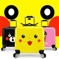 New boy cartoon trolley case kids suitcase rolling luggage girl lovely trolley box children school luggage bag with wheels