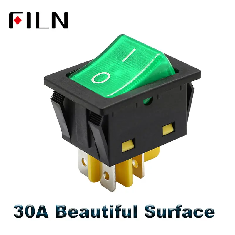 Heavy Duty 30A 250VAC KCD4 Rocker Switch  on off dpst LED switch 4 pin 4 feet red green blue white yellow switch