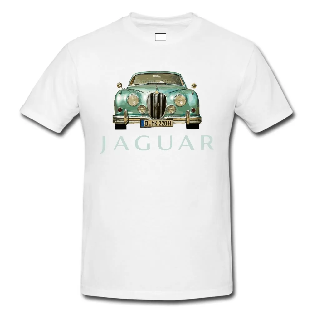 British Classic Car Mk2 Jag Printed T- Shirt Retro Styling Brand Summer Men Cotton Clothing High Quality Custom Graphic Shirts