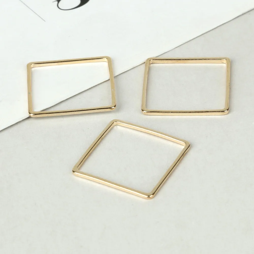 2-20Pcs/Lot Copper Metal Gold Rhodium Mix Size Round Square Geometric Charms Pendant for Jewelry Making Diy Handmade Jewelry
