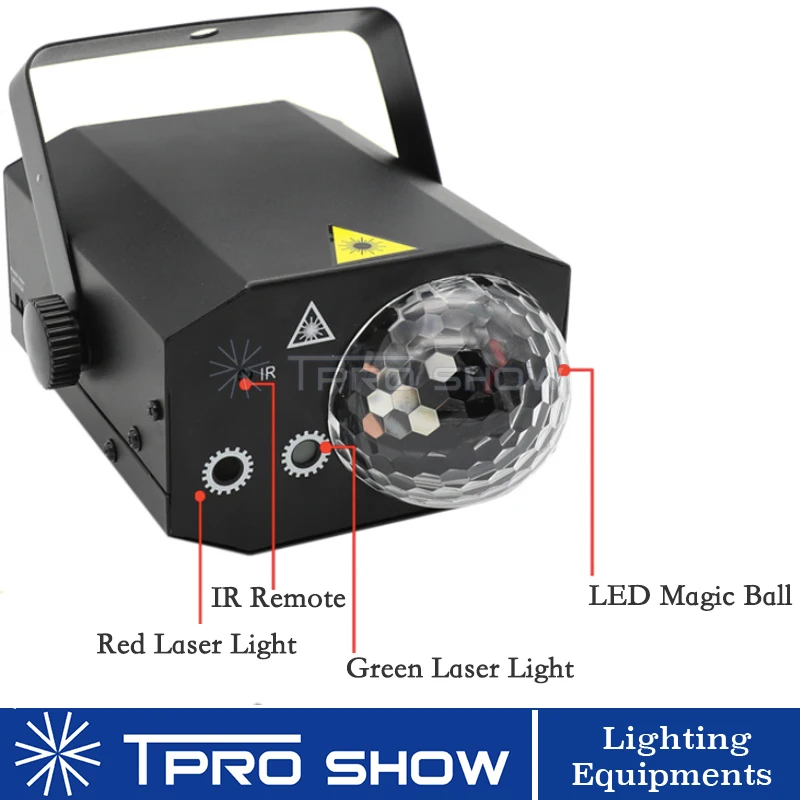 2in1 Laser Light RGB LED Disco Ball Stage Lighting Effect Music Remote Control RG Lazer Projector Mini For DJ Disco Stage Club