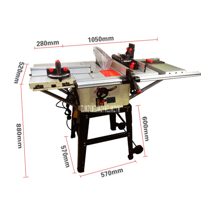 JTS-250IID Multi-Functionไฟฟ้าตารางSaw Precisionเห็นตารางเลื่อนตัดไม้ตารางเลื่อยเครื่อง 220V 1800W