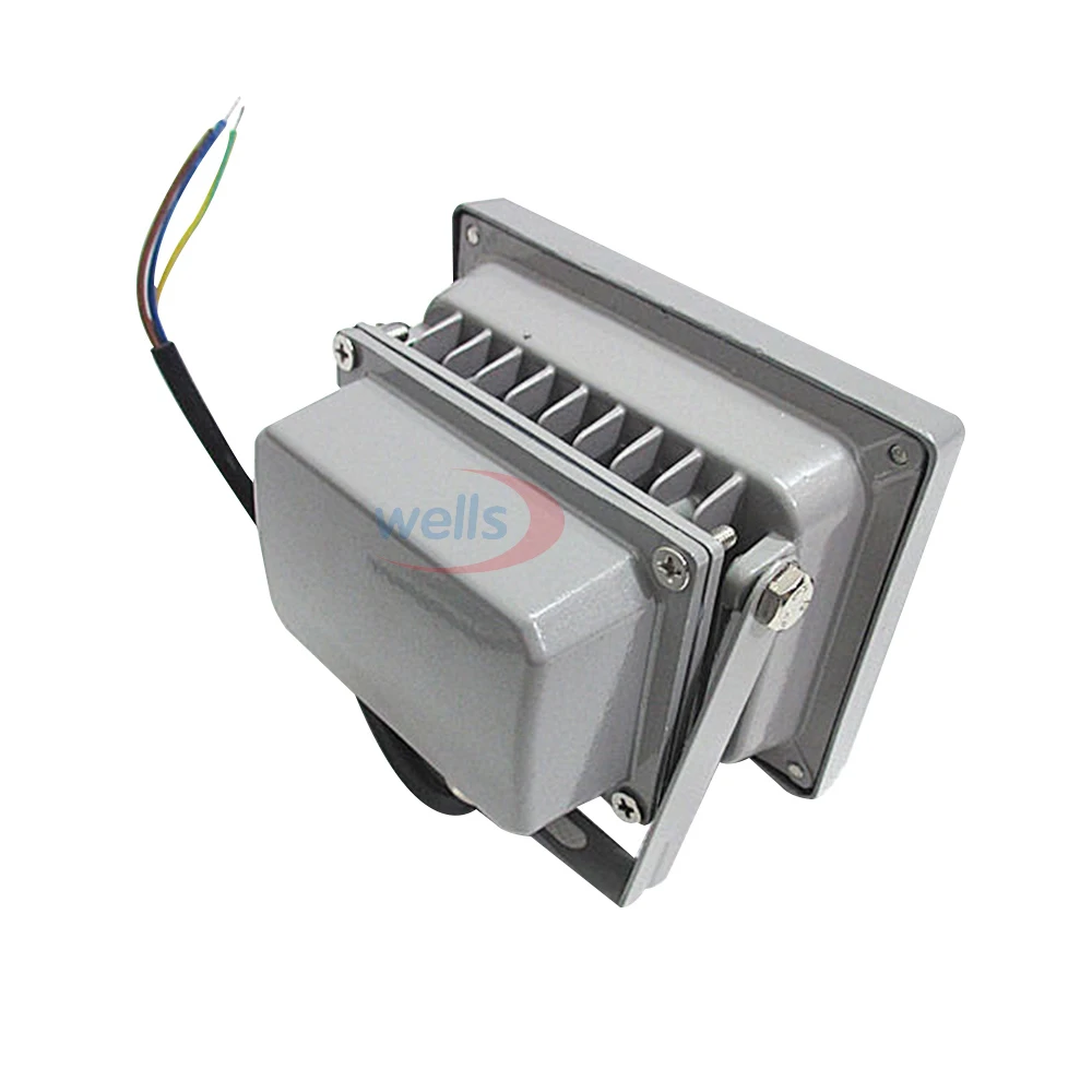 10 ワットledフラッドライトホワイト/ウォームホワイト/赤/緑/青/rgb屋外防水IP65 多色スポットライト + 24key irリモートac 85-265 v