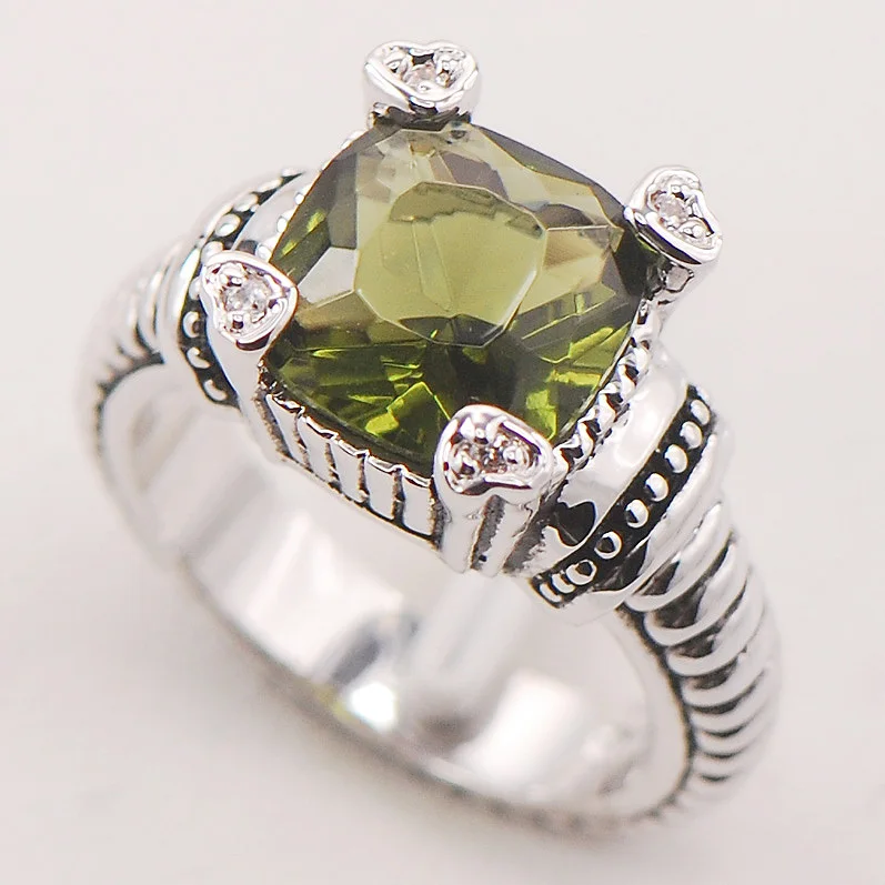 

Peridot Women 925 Sterling Silver Ring F720 Size 6 7 8 9 10