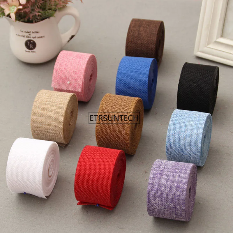 5CM*10M Jute Burlap Rolls Rustic Vintage DIY Ornament Burlap Home Wedding Birthday Party Decoration