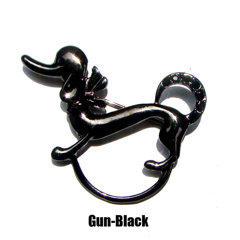 New Crystals Metal Dog Animal Charm Glasses Holder Pin Fashion Prnament Jewelry