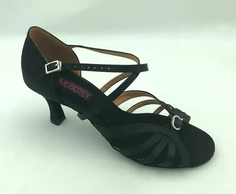 Nova Fashional mulheres profissionais sapatos de dança latina de salão de salsa sapatos de tango sapatos party & wedding shoes 6218BLK