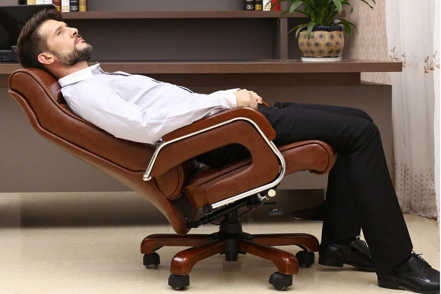 Computer chair can lie lifting boss chair leather swivel chair