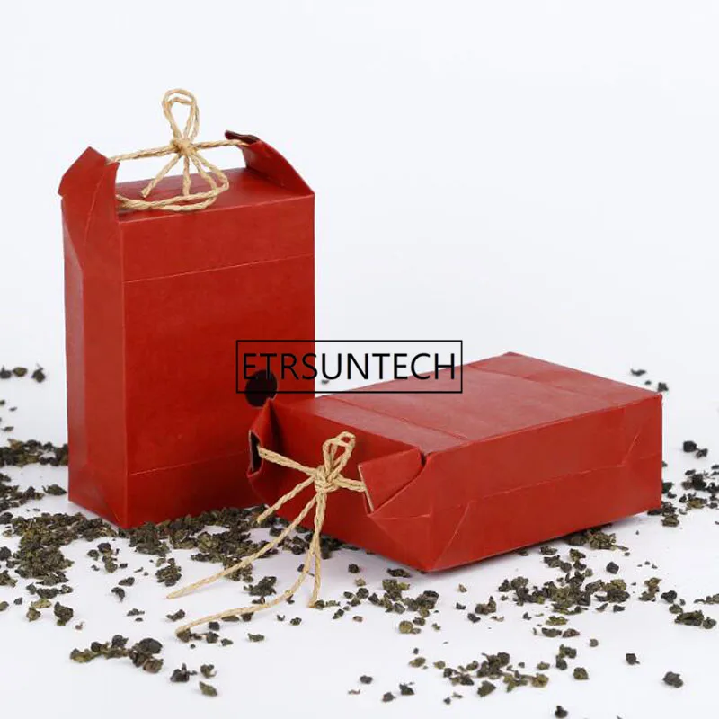 Red Rice Tea Paper Packaging Bag Portable Kraft Paper Weddings Favor And Gift Bag With Window