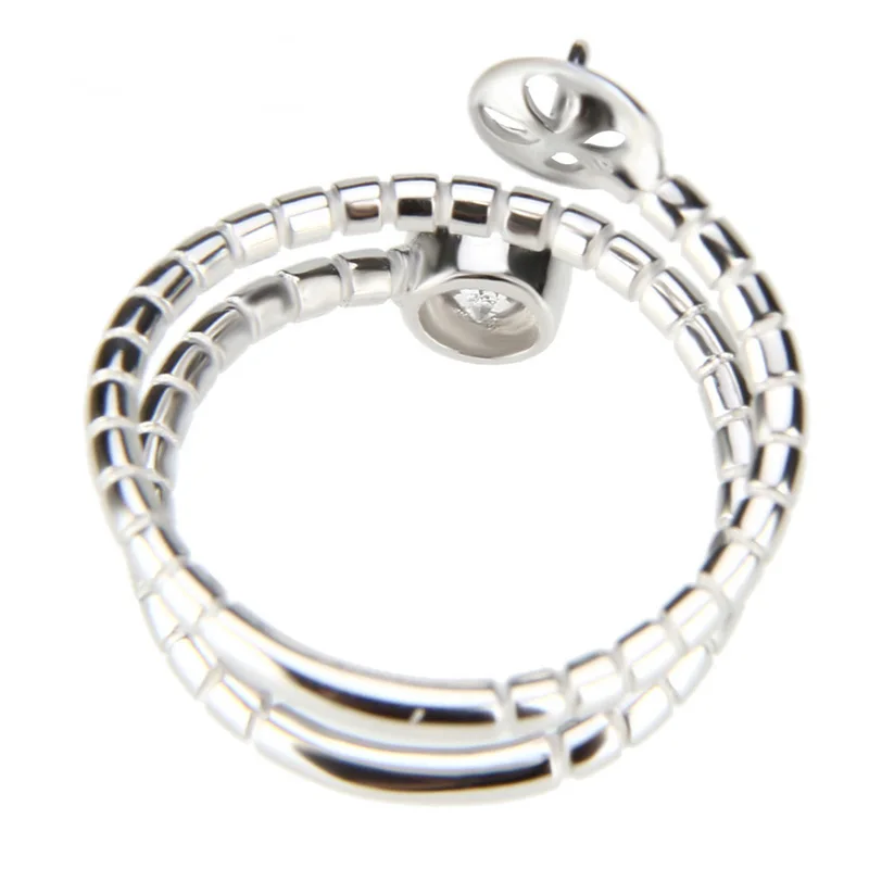 CLUCI Fashion 925 Sterling Silver Rose Gold Twisted Snake Party Ring Women Unique Gift Jewelry SR2063SB - view 4