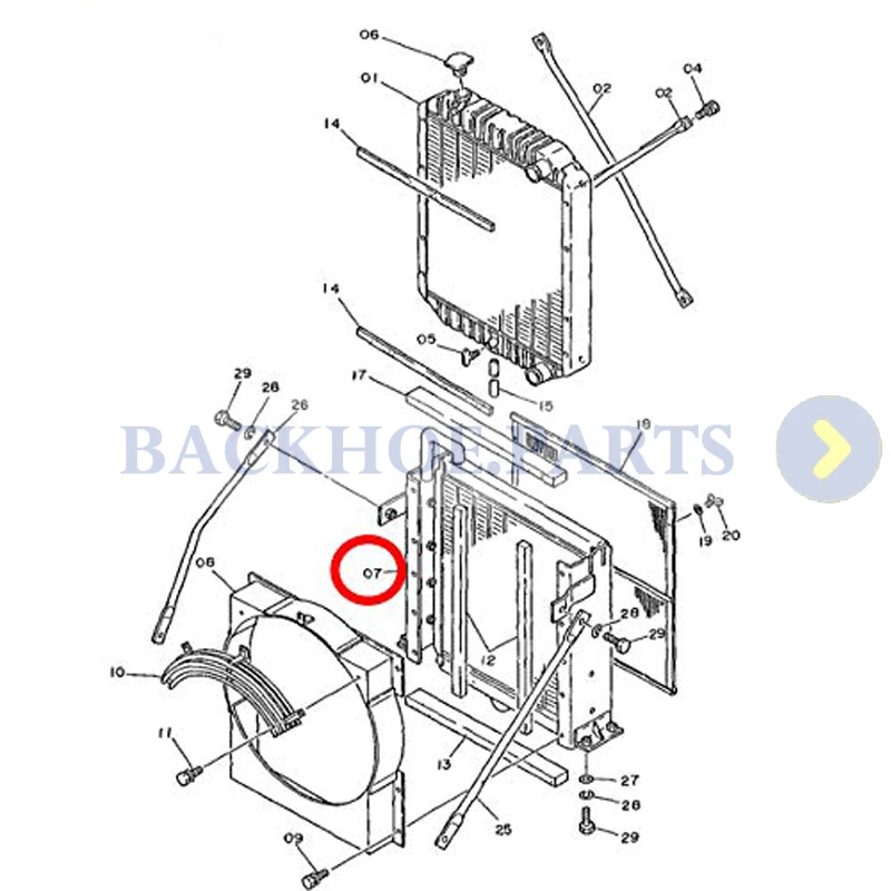 Oil Cooler 4242633 for Hitachi Excavator EX120