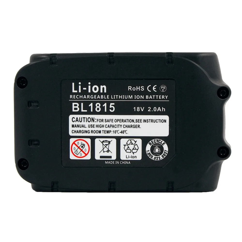 18V 2000mAh Li-ion Power Tools Replacement Rechargeable Battery for Makita Cordless Drills BL1815 BL1830 BL1840 BL1850 LXT400