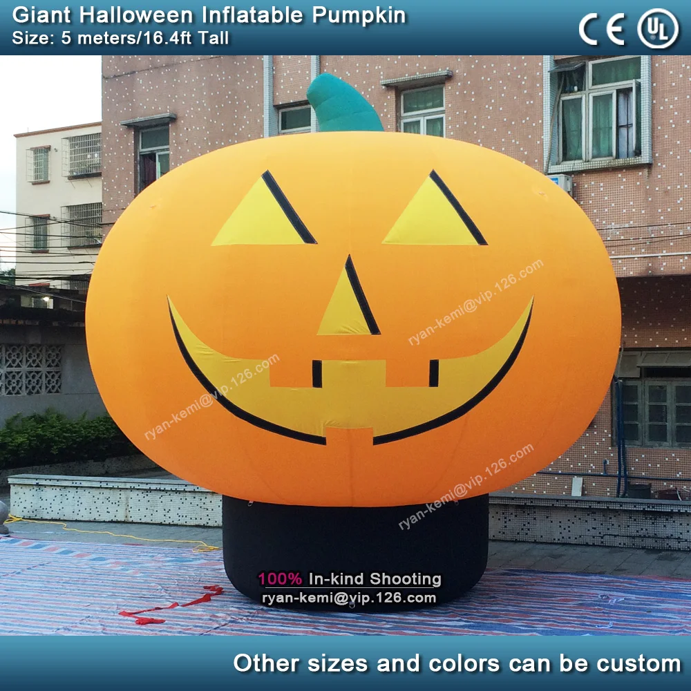 free shipping giant inflatable pumpkin on base Halloween decoration large inflatable pumpkin balloon with blower air pump