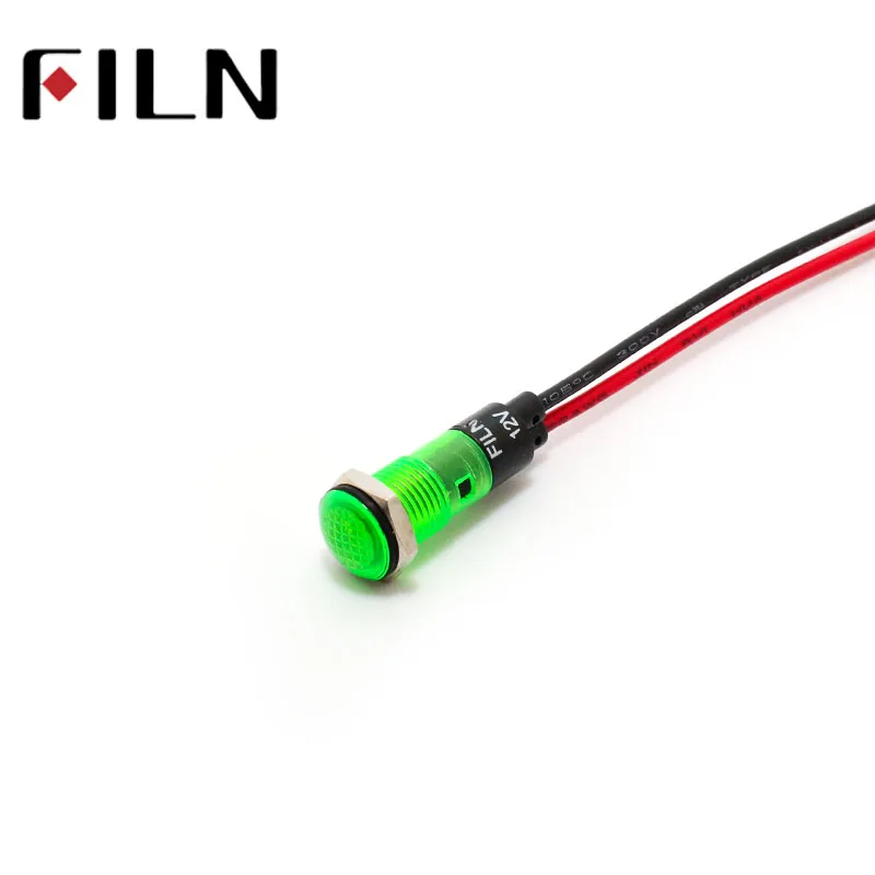 FILN 8 مللي متر FILN 6 فولت 120v 12V 24V led مؤشر ضوئي مصباح مصباح إرشاد مصباح إشارة