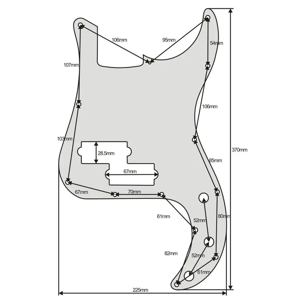 FLEOR 1PC Electric Bass Pickguard PB Bass 4 String Scratch Plate & Screws, 4 Colors Choose