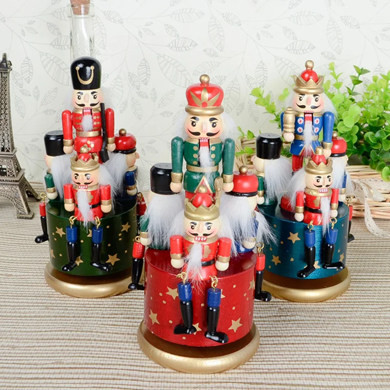 D333 20CM music Rotation Nutcracker  puppets doll toy children Christmas toy gift ,1pcs