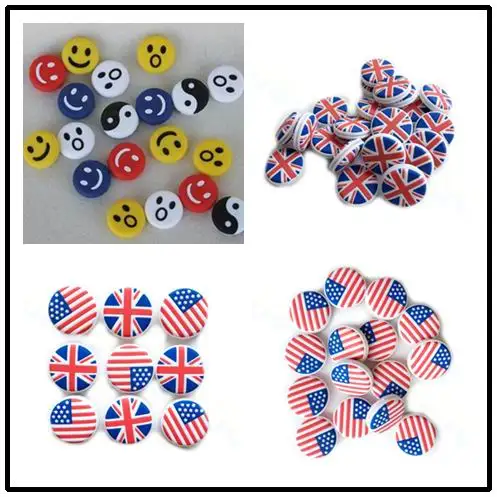 5pcs smile National flag Tennis Racket Damper Shock Absorber to Reduce Tenis Racquet Vibration Dampeners raqueta tenis pro staff