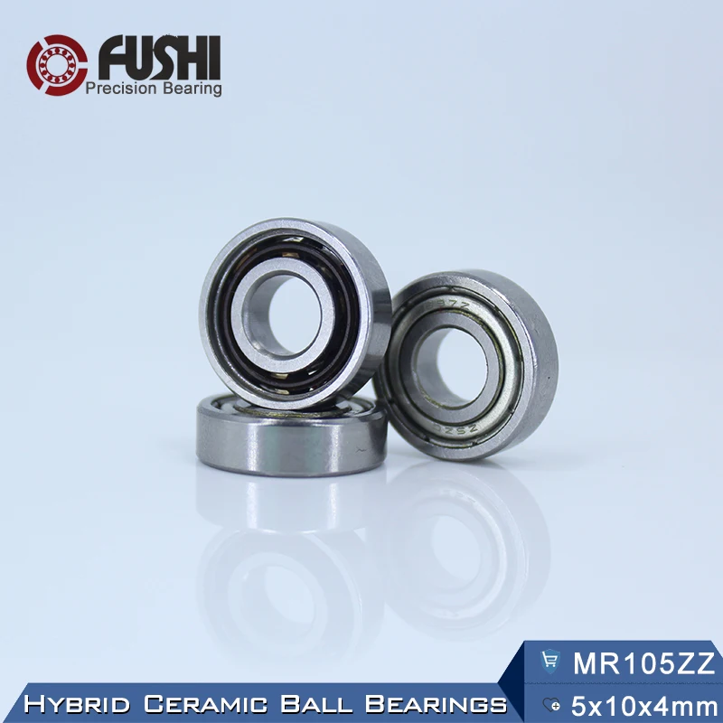 

MR105 Hybrid Ceramic Bearing 5*10*4 mm ABEC-1 ( 1 PC) Industry Motor Spindle MR105HC Hybrids Si3N4 Ball Bearings 3NC MR105ZZ