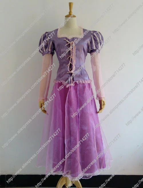 Adult Rapunzel Princess Dress Purple Cosplay Costume From Tangled for Christmas Halloween Free shipping Custom Made