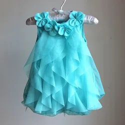 Summer Sleeveless Girls Chiffon Dress Flowers Kids Girl Birthday Party Dresses Baby Clothes Vestidos