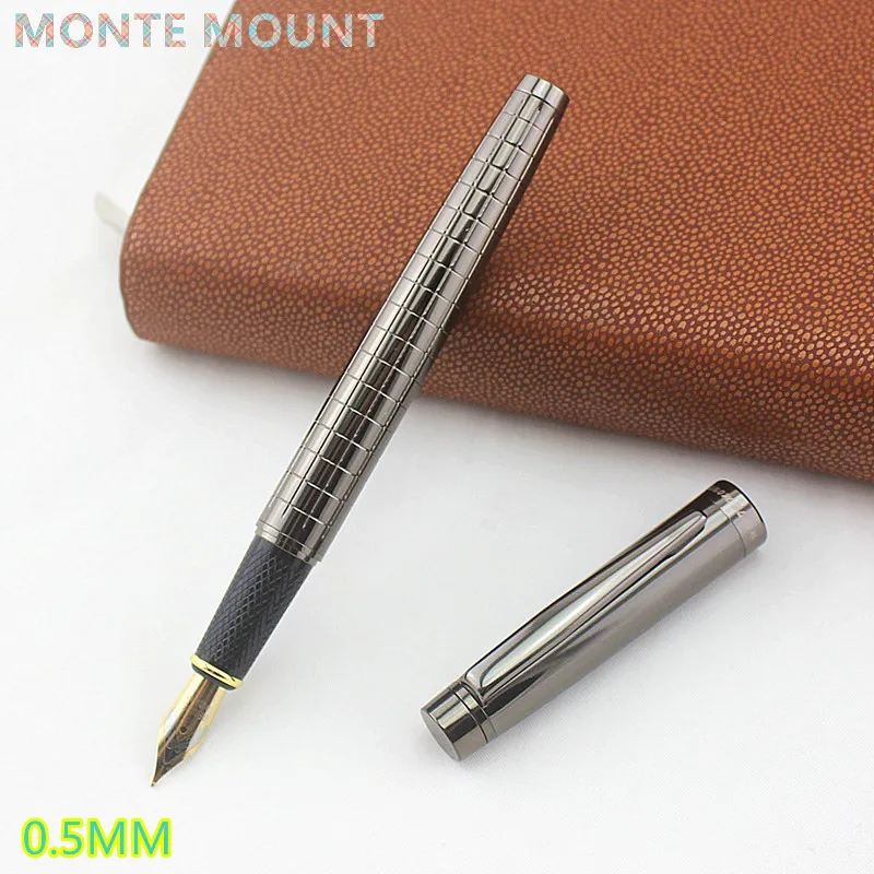 Luxury Gift Set Pen Matte Fountain Pen with 0.5mm Nib High Quality Metal Ink Pens Gift velvet bag Free Shipping