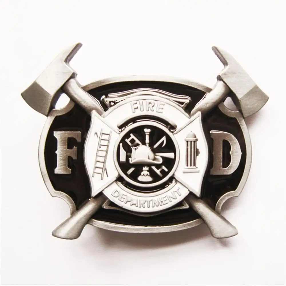 New Men Belt Buckle Vintage Enamel Firefighter FD Cross Belt Buckle also Stock in US BUCKLE-OC011