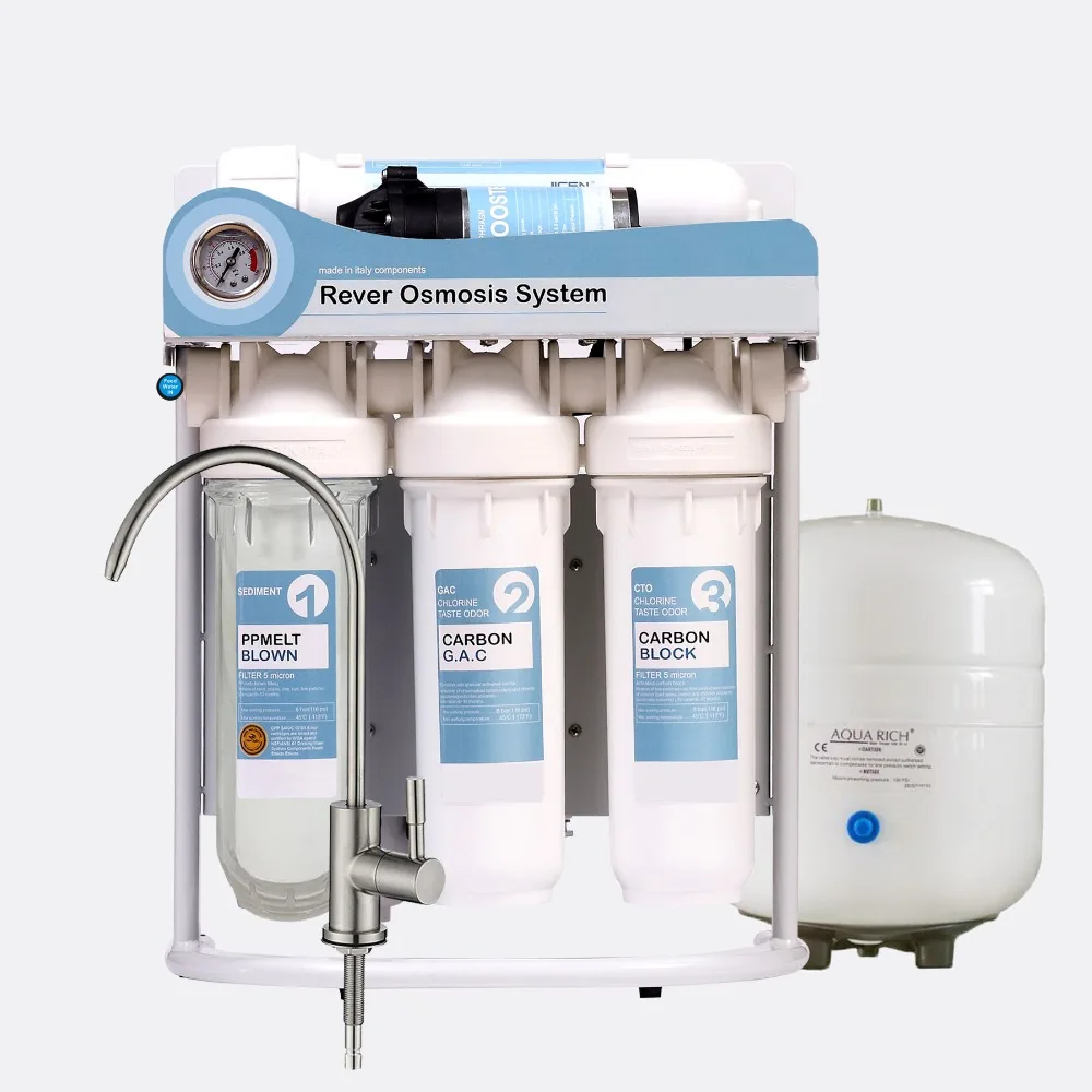 2019 PREMIUM QUALITY Househould Five Stage Reverse Osmosis System with Faucet and Tank-50GPD,Power:220 - 240V/EU two Pin Plug