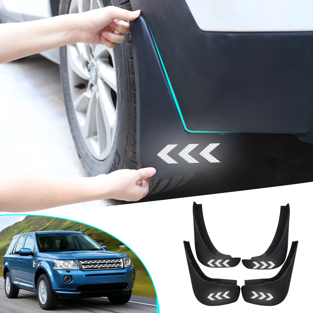 

Mudguards For Land Rover Freelander 2 LR003322 LR003324 Car Mud Flaps Splash Guards Fender Reflective Warning Flares 4pcs