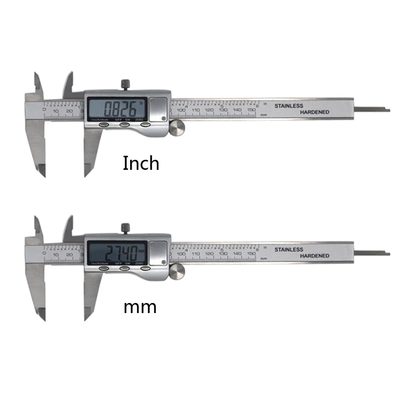 Digital Vernier Caliper Calibro Micrometro 150 millimetri 200 millimetri LCD Elettronico In Acciaio Inox 0.01 millimetri Righello di Misura Guage + Box