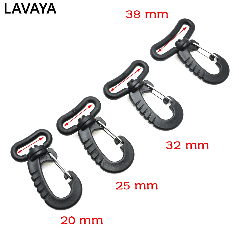 Black Color Plastic Swivel Snap Hook for Keychain Backpack Buckle Belt Strap Outdoor sports bag accessories