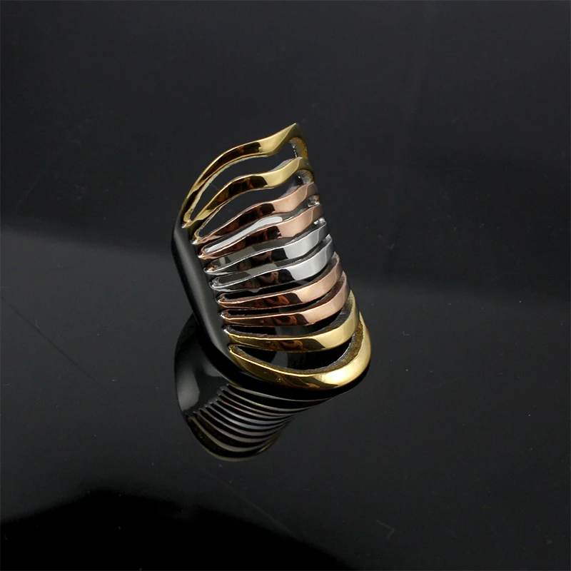 COUYA Multi Color Finger Rings Natural Handmade Retro Style Steel Ring Fashion Jewelry Rings for Women Bijoux